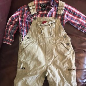 Bibs (pants) w/ flannel type shirt